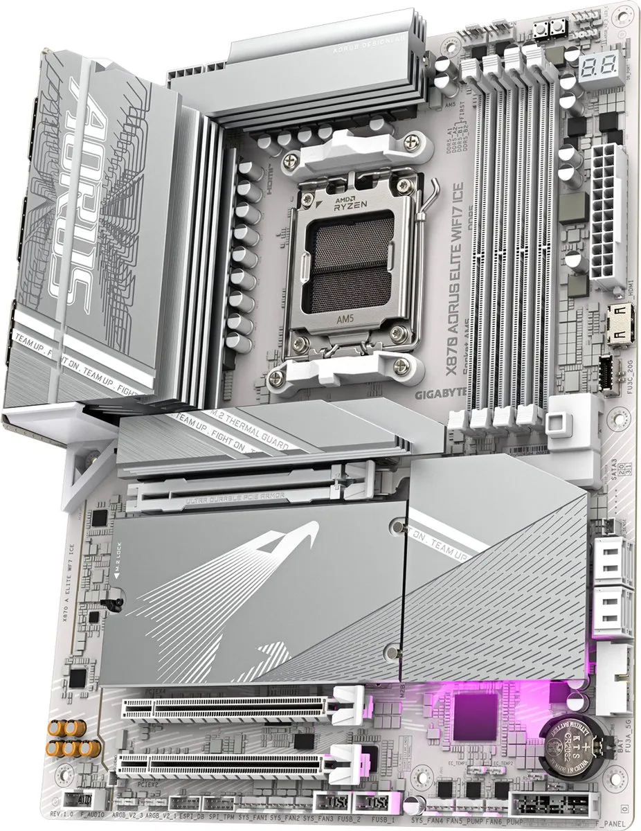Gigabyte X870 A Elite WF7 Ice AM5 Moederbord - ATX - Wi-Fi 7