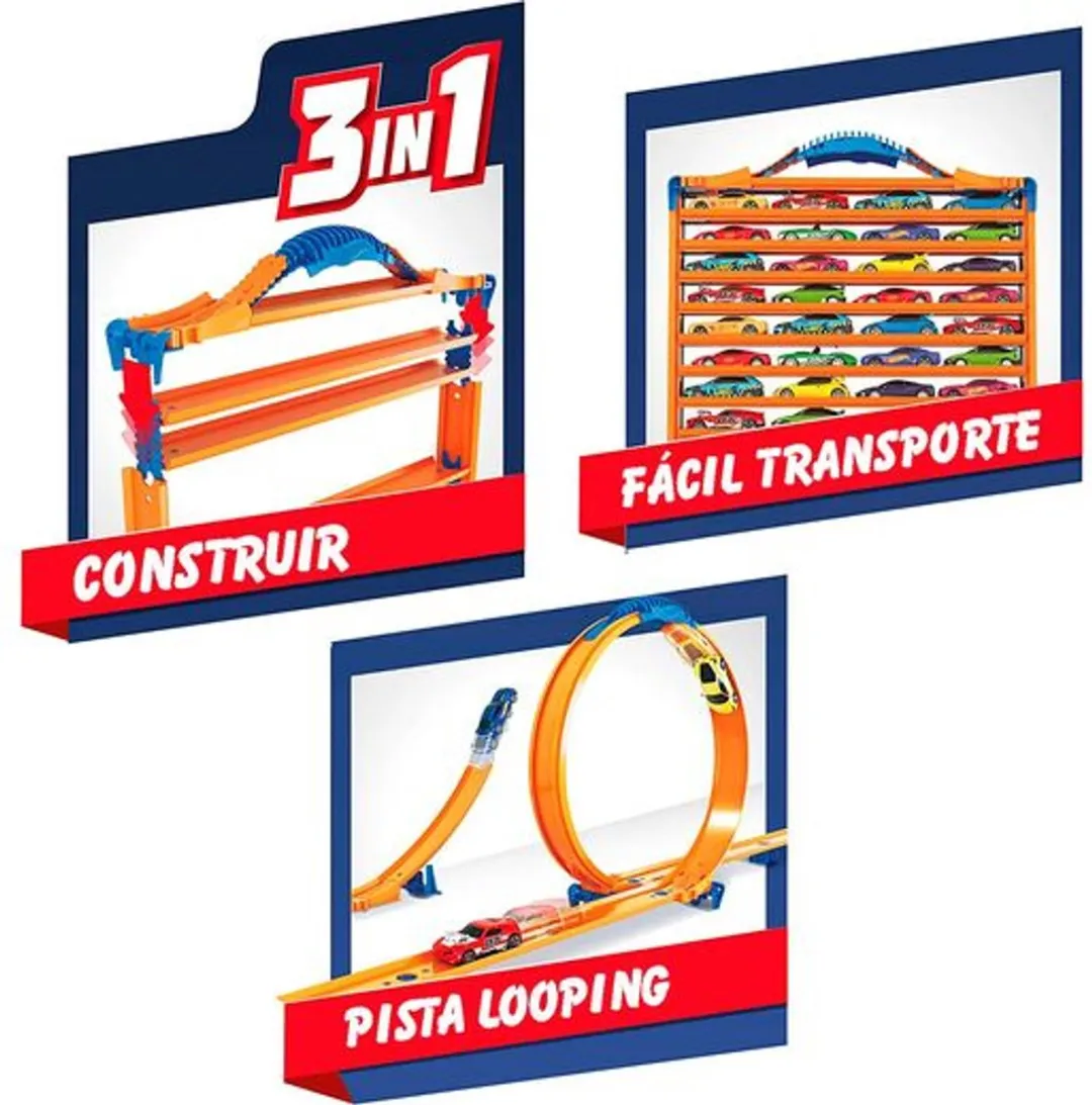 Hot Wheels Autotransporteur Parkeergarage 30x27cm Multicolor