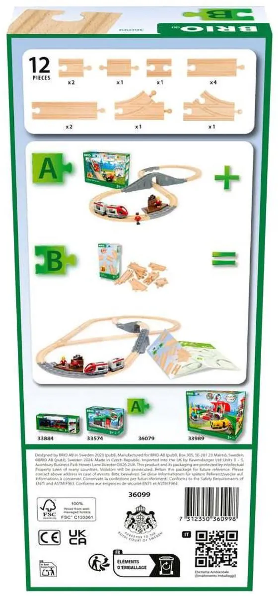 Brio Houten Treinbaan Starterset Uitbreidingspakket B 63609900 - Multicolor
