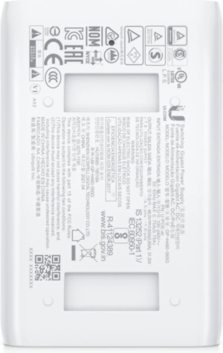 Ubiquiti U-POE-AT PoE Injector 30W - Wit