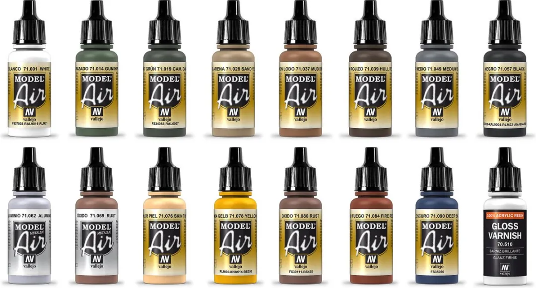 Vallejo Model Air Railway Colors 16 Kleuren - 17ml