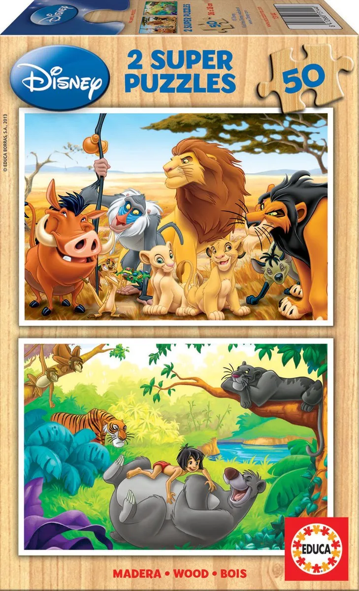 Educa Animal Friends Houten Puzzels 50 Stuks