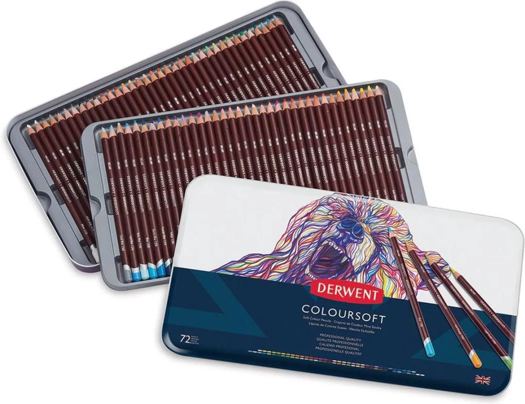 Derwent Coloursoft Potloden 72 Stuks - Blik