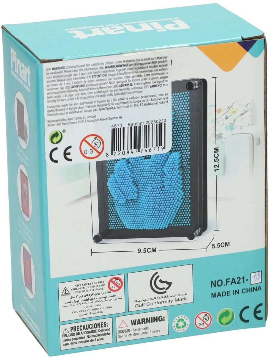 Jonotoys Pin Art 3D Vormenmaker 10x13cm - Multicolor