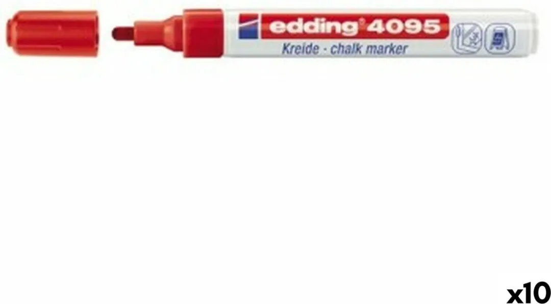 edding 4095 Krijtstift - Rood - 10 Stuks - afbeelding 6 van 6