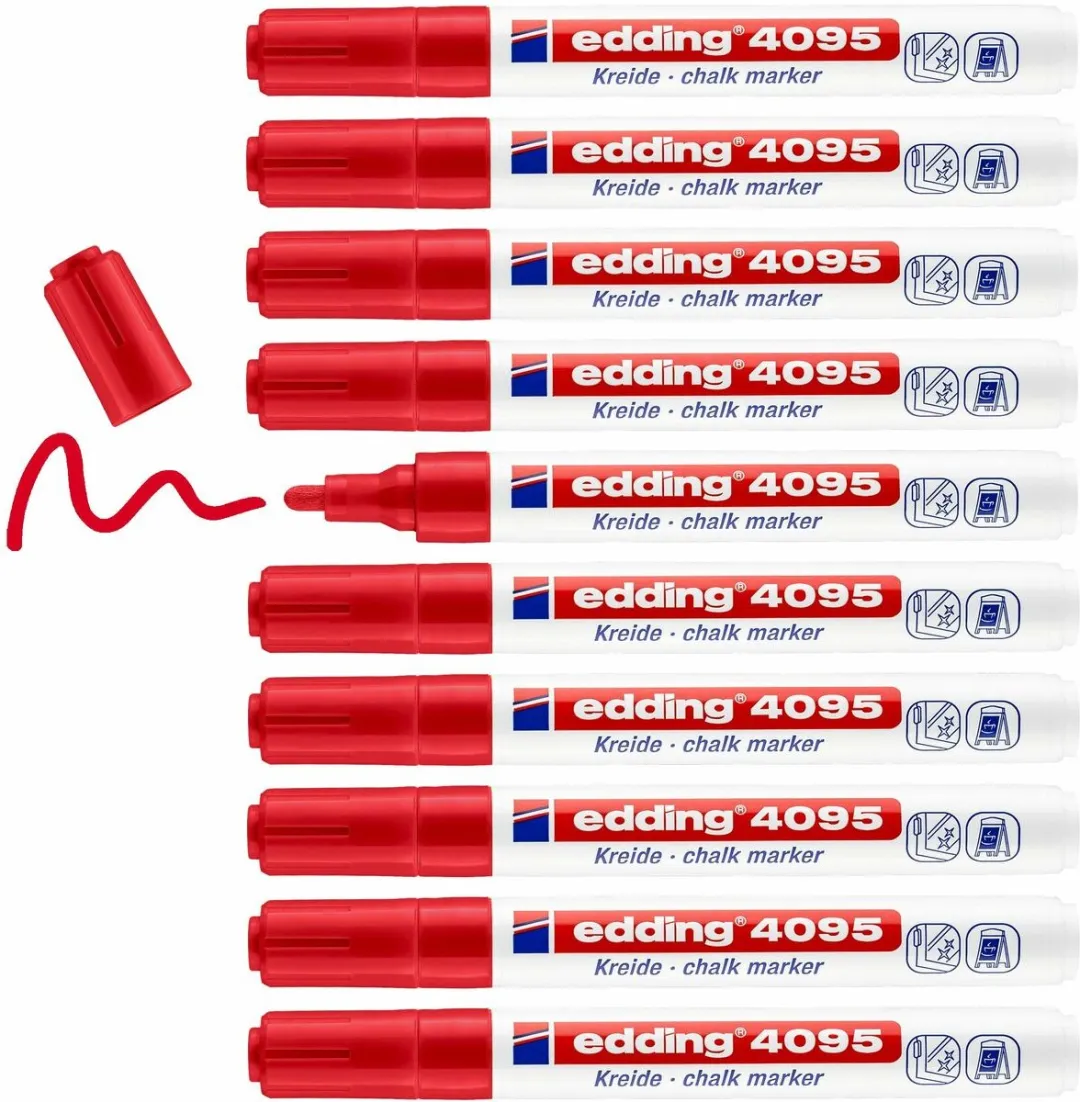 edding 4095 Krijtstift - Rood - 10 Stuks