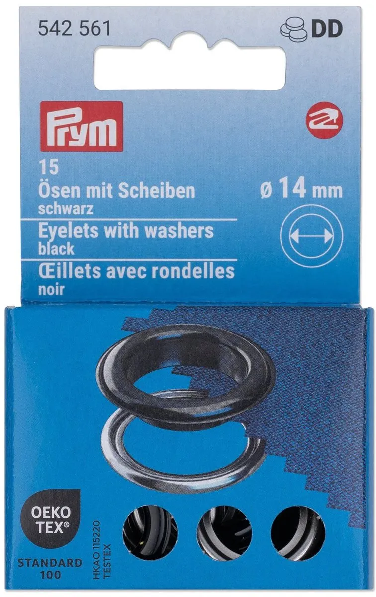 Prym Ringen met schijven 14mm - 15 Stuks