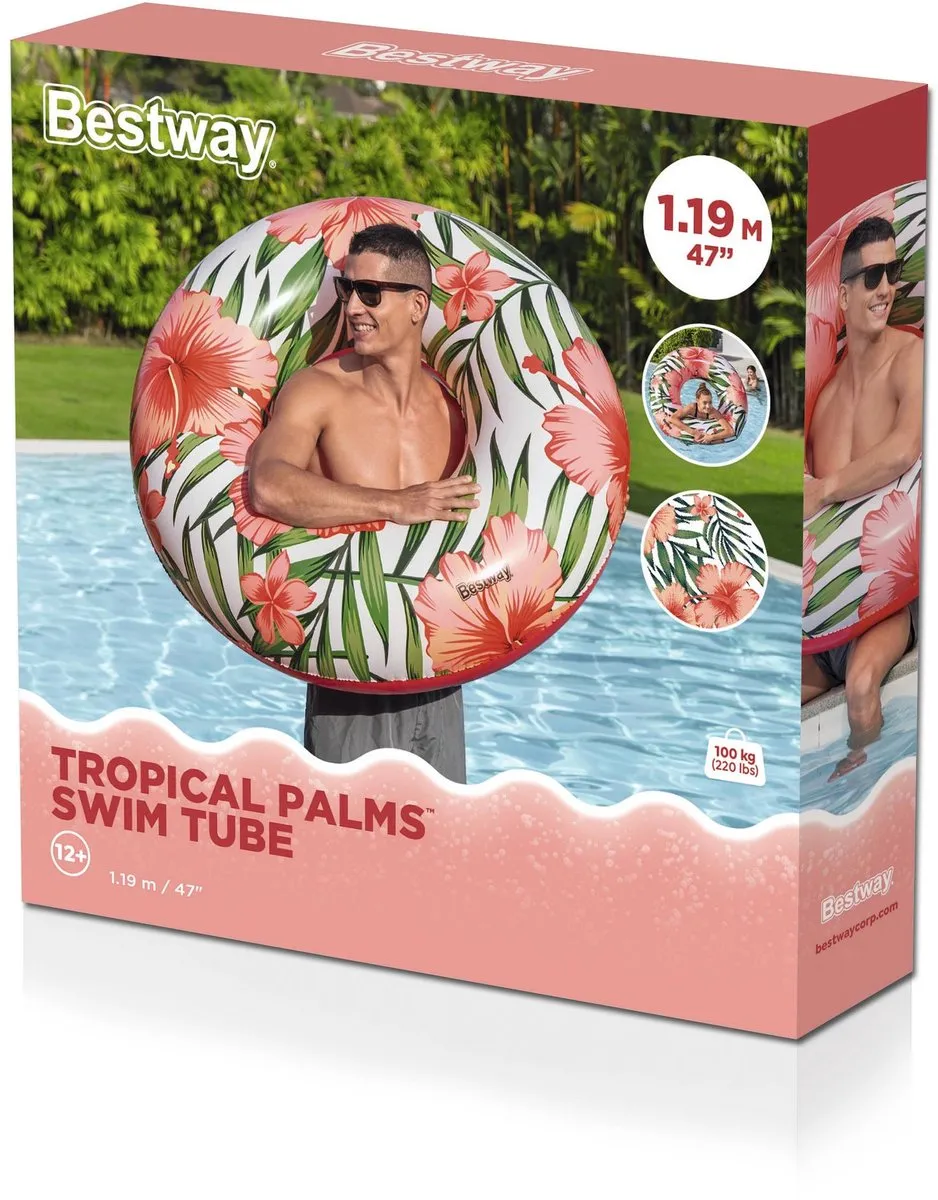 Bestway Tropical Palms Zwemband - Blauw/Rozem - afbeelding 6 van 6