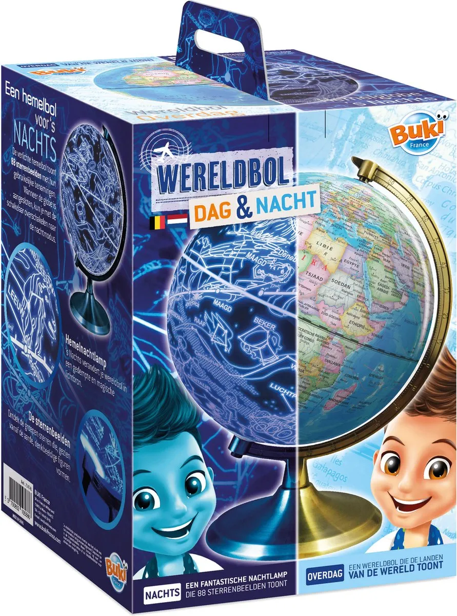 Buki Wereldbol Dag en Nacht 21cm