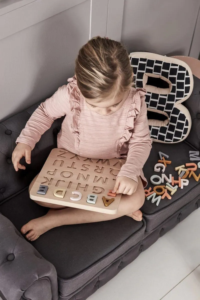 Kids Concept ABC Houten Puzzel 26 Stuks - Multicolor