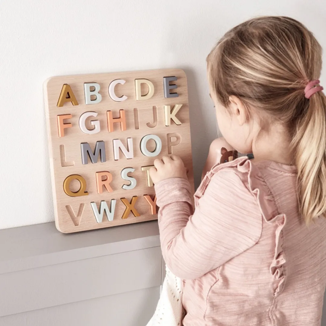 Kids Concept ABC Houten Puzzel 26 Stuks - Multicolor