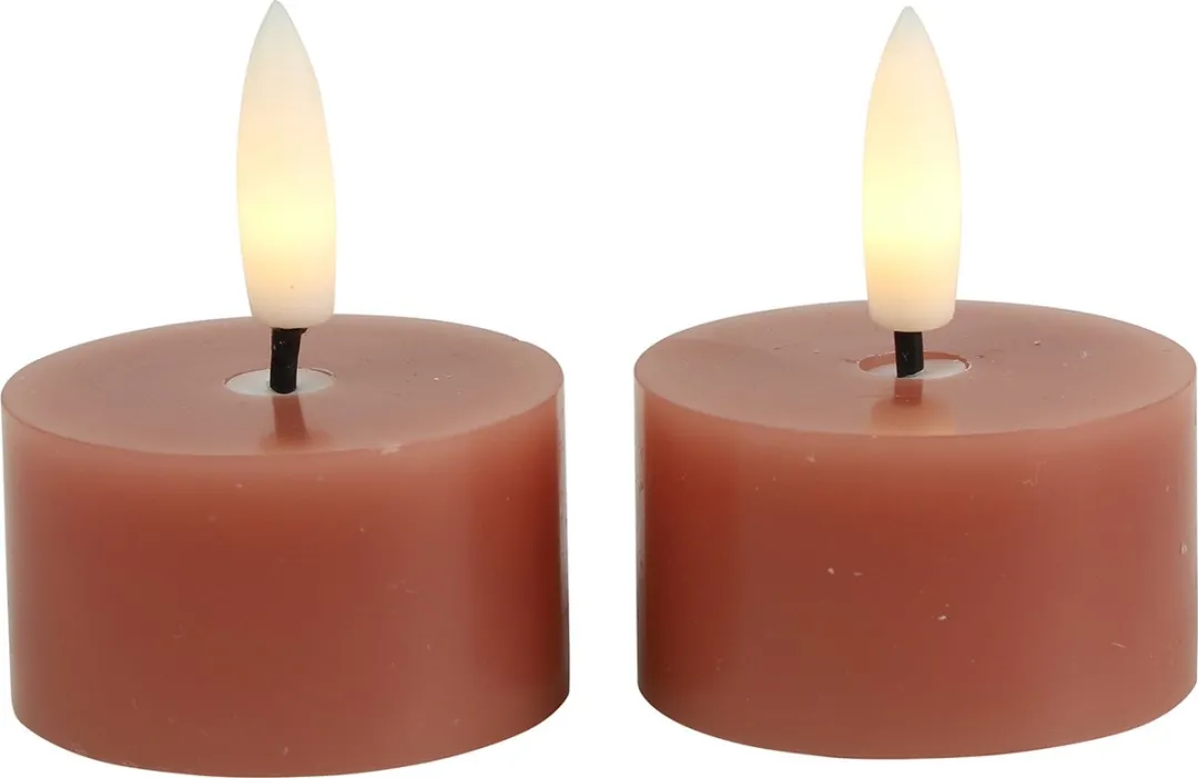 Countryfield LED Theelicht Rustiek Roze 4cm