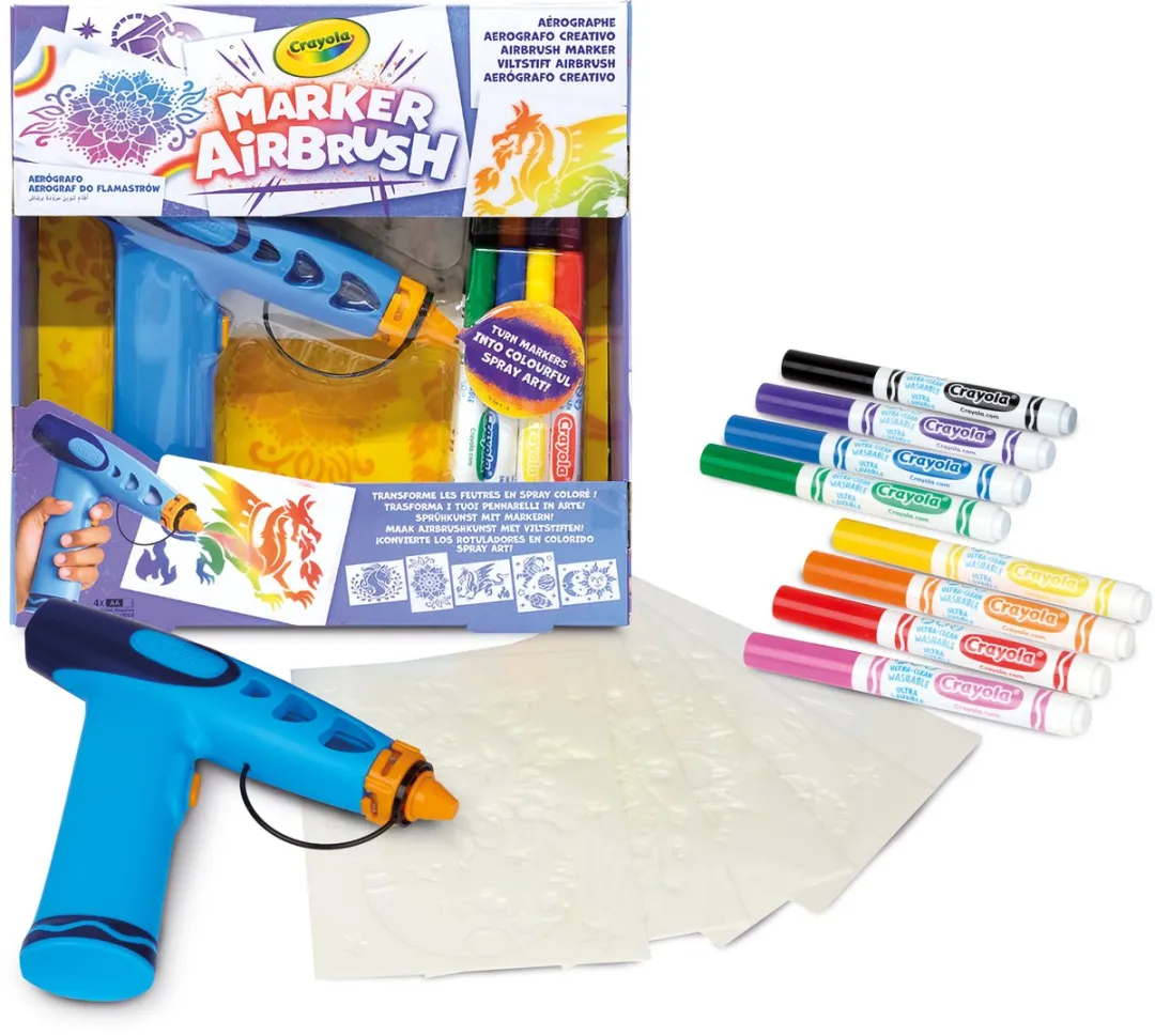 Crayola Marker Airbrush Hobbypakket - 12-delig Veelkleurig