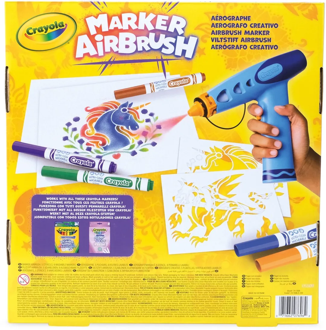 Crayola Marker Airbrush Hobbypakket - 12-delig Veelkleurig