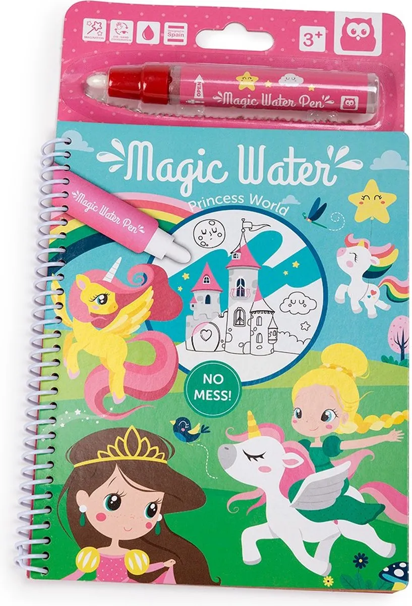Eurekakids Magic Tekenboek Water Unicorn/Prinses - Roze - 4 Vellen