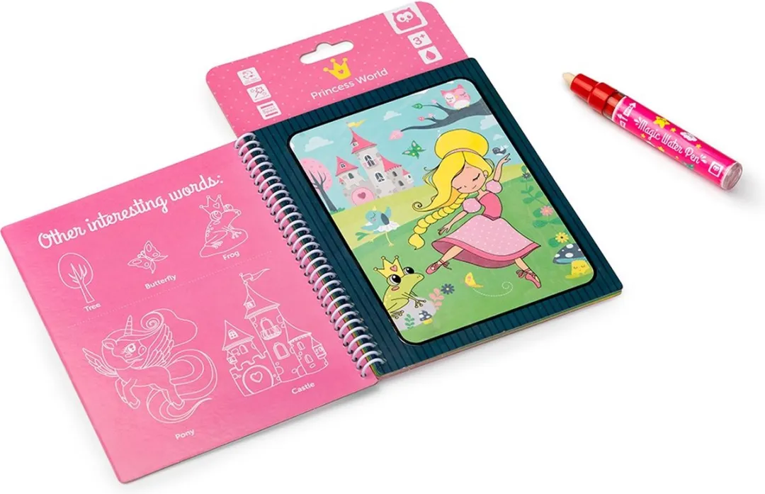 Eurekakids Magic Tekenboek Water Unicorn/Prinses - Roze - 4 Vellen