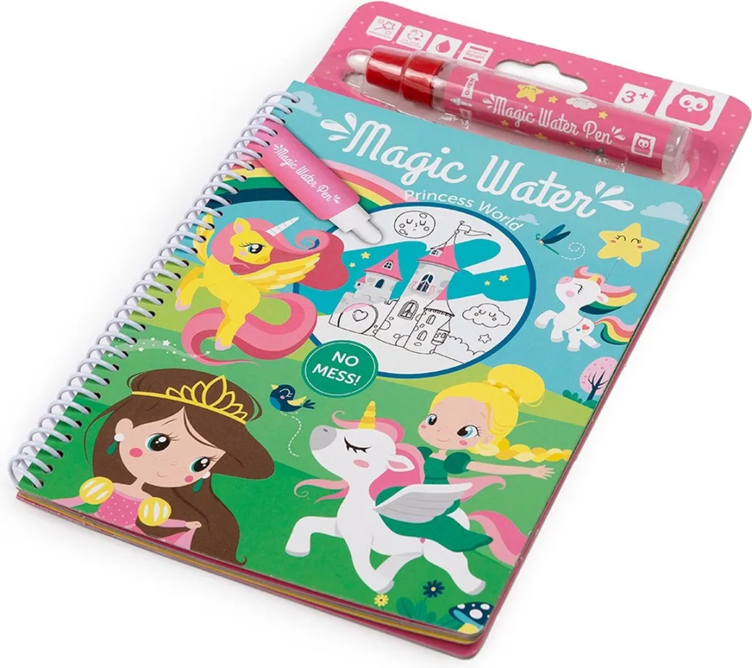Eurekakids Magic Tekenboek Water Unicorn/Prinses - Roze - 4 Vellen