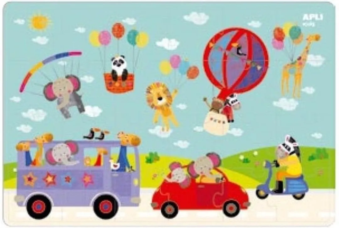Apli Kids Puzzel Dieren Op Reis - 24 Stuks - Multi