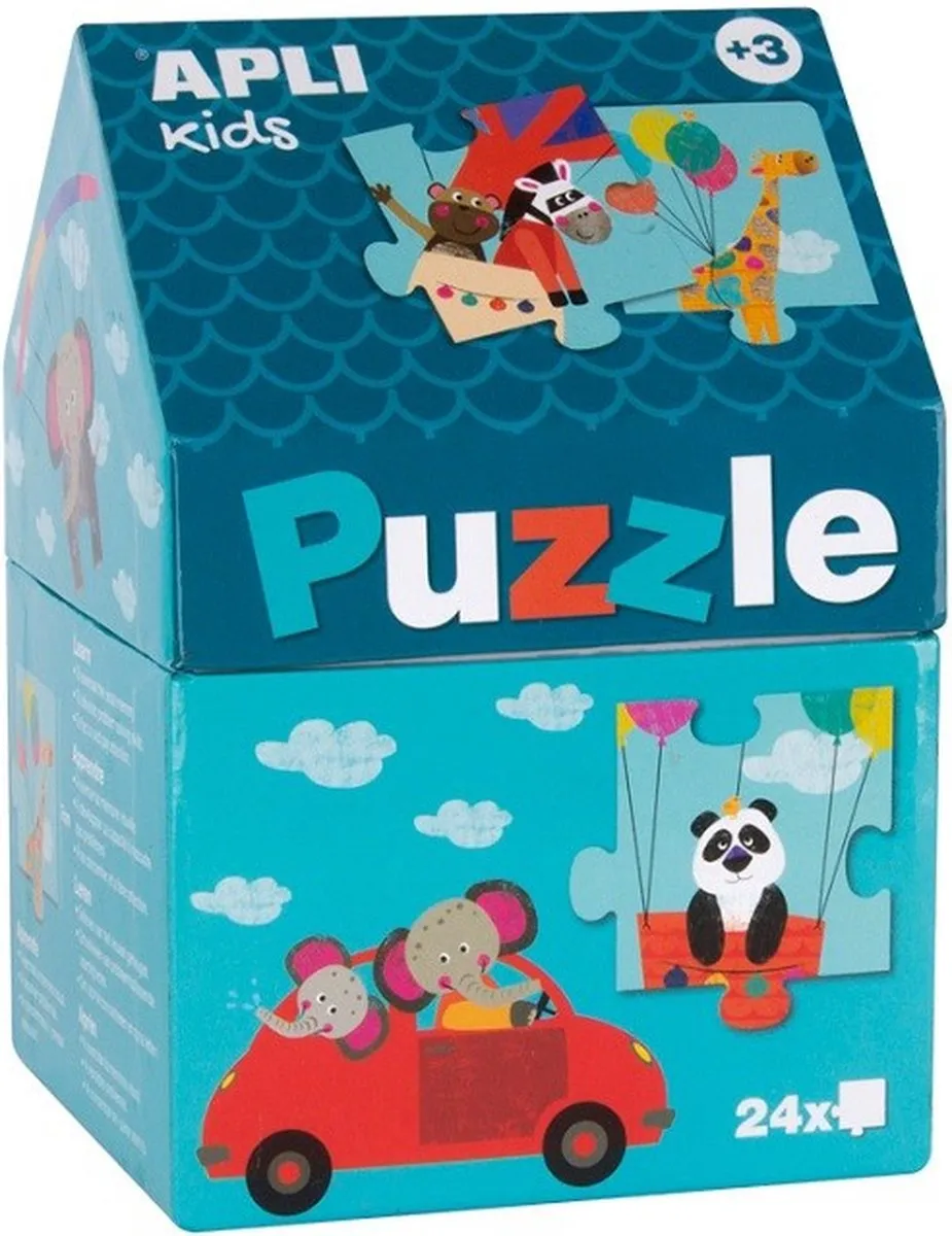 Apli Kids Puzzel Dieren Op Reis - 24 Stuks - Multi
