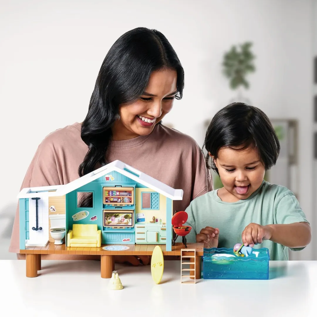 Moose Toys Bluey Beach Hut Speelset - Blauw