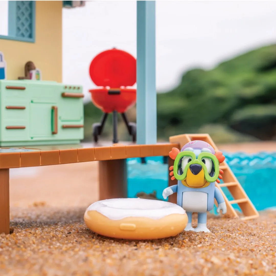 Moose Toys Bluey Beach Hut Speelset - Blauw
