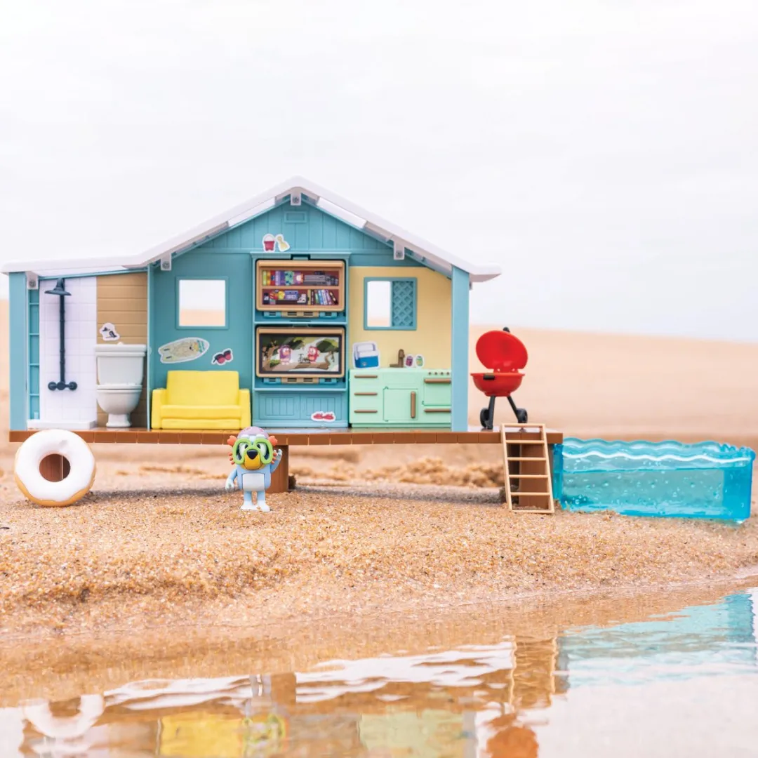 Moose Toys Bluey Beach Hut Speelset - Blauw