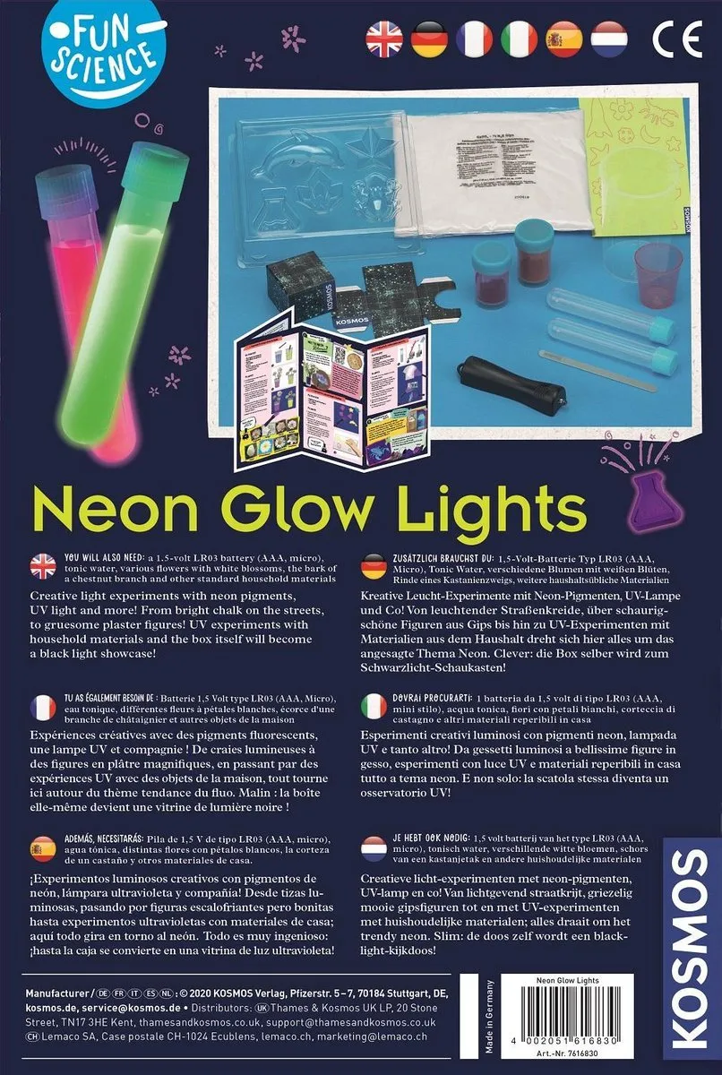 Kosmos Neon Glow Lights 616830 Experimenteerset - UV-Licht