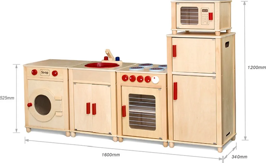Vigatoys Houten Speelkeuken 5-delig Naturel