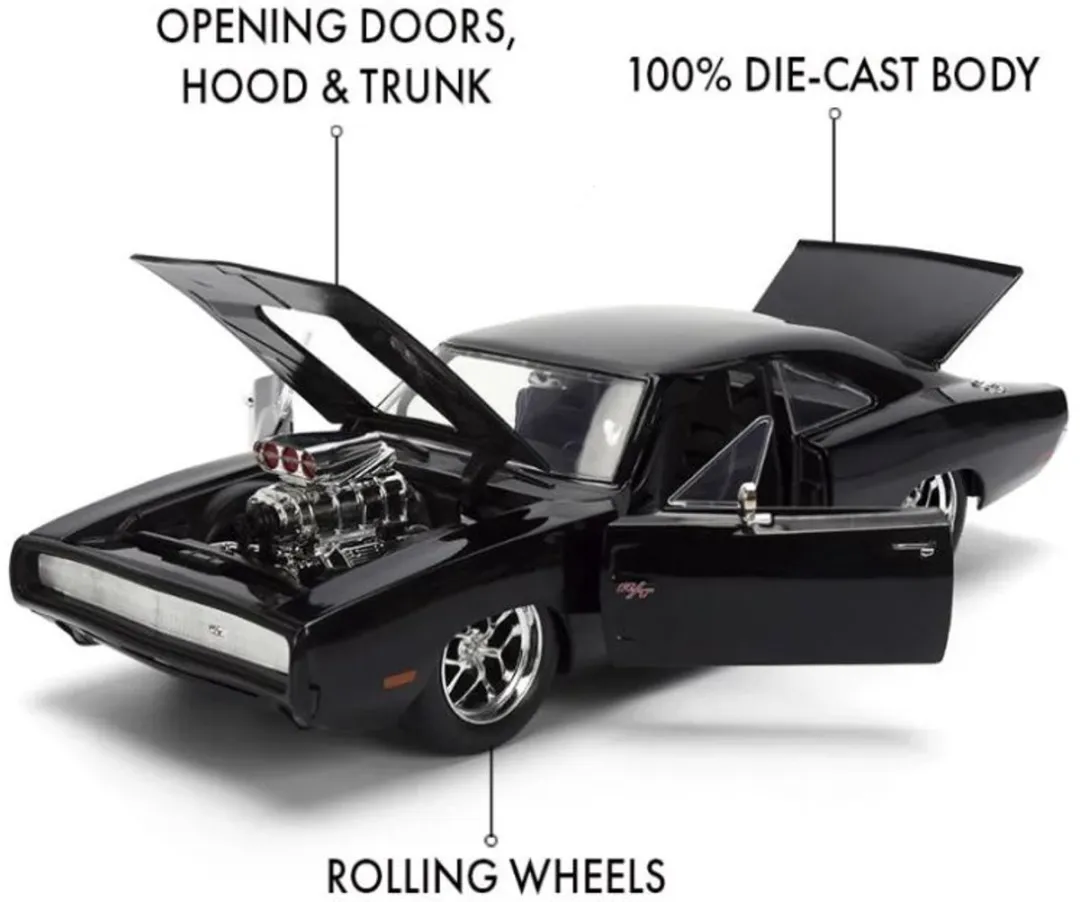 Jada Toys Fast & The Furious 1970 Dodge Charger 1:24 - Zwart