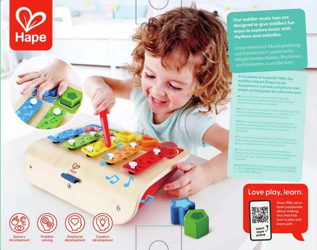 Hape Mijn Eerste Xylofoon & Piano - Veelkleurig - afbeelding 2 van 6