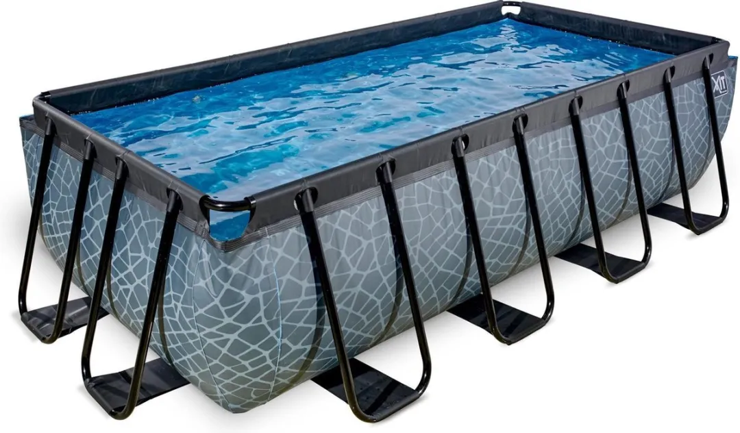 EXIT Stone Frame Zwembad 400x200x100cm - Grijs