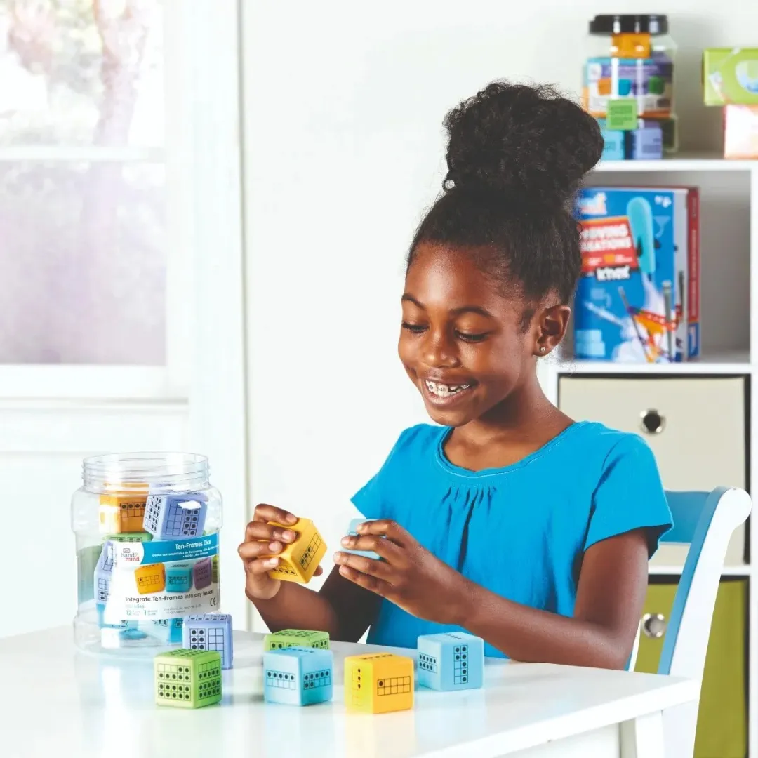 Learning Resources XL Foam Dobbelstenen 10-structuur - 12 Stuks