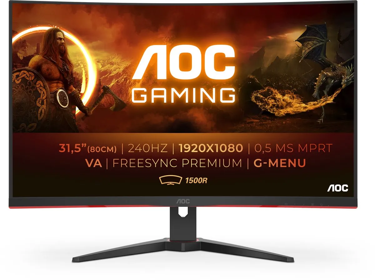 AOC C32G2ZE - Full HD Curved Gaming Monitor - 240hz - 32 Inch