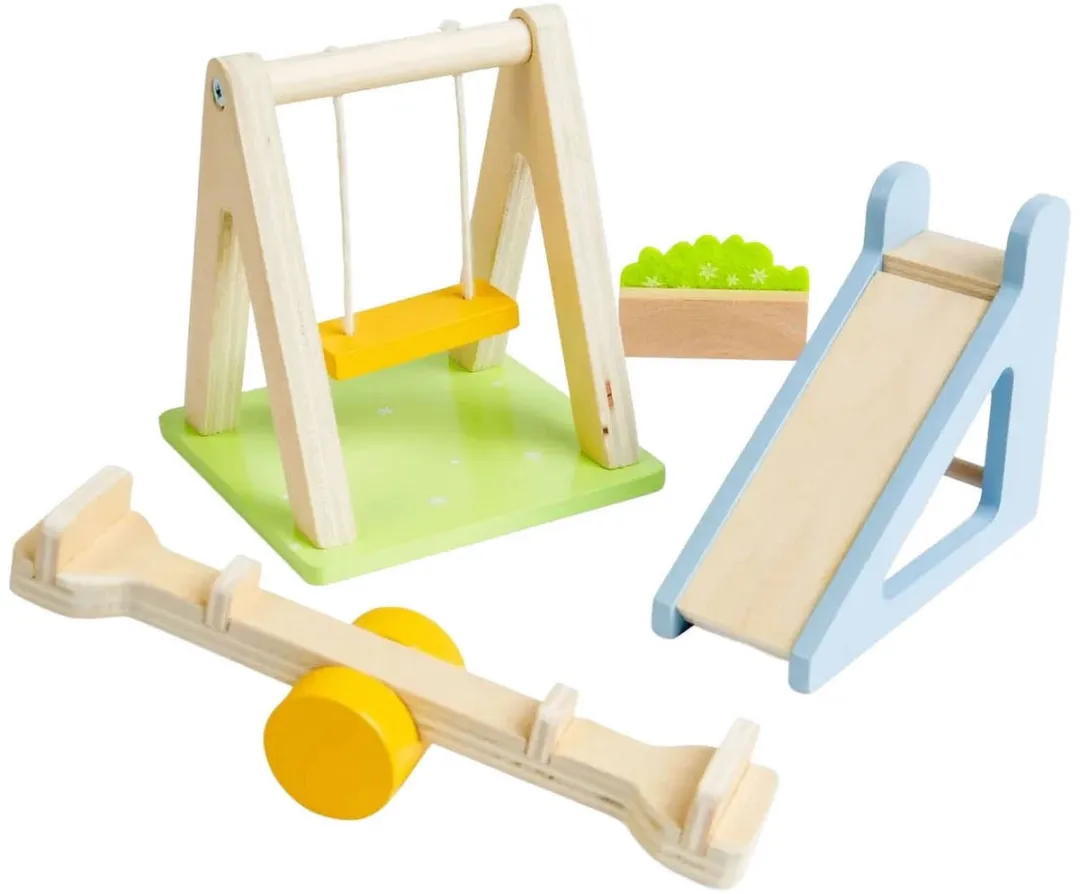 BIGJIGS Houten Poppenhuismeubels Tuinset 38006 - 4-delig