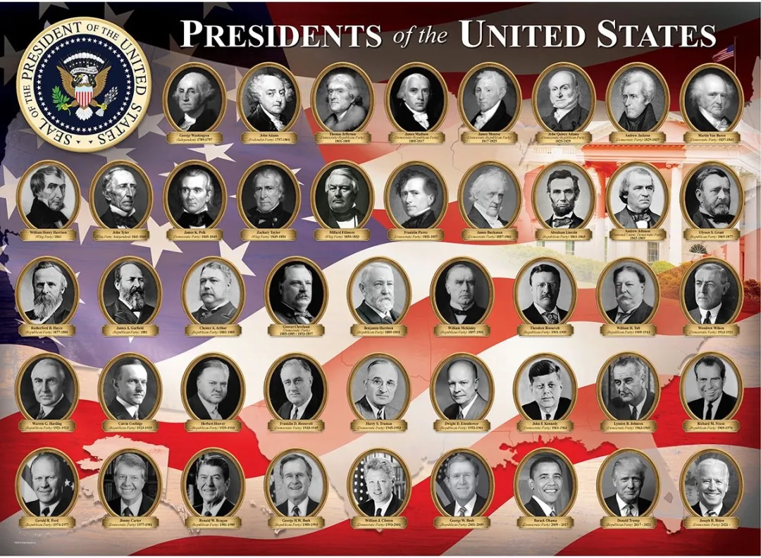 Eurographics Puzzel Presidenten van de VS 1000 Stuks - Multicolor