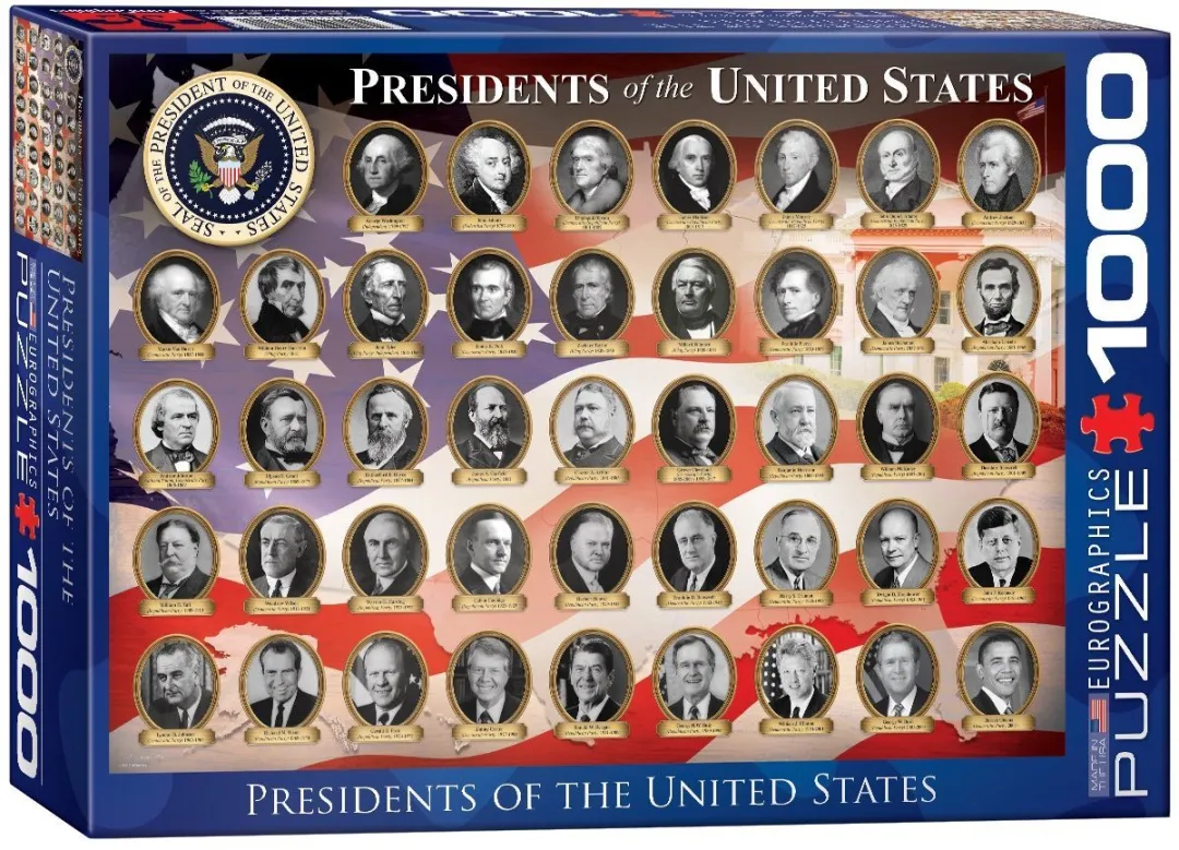 Eurographics Puzzel Presidenten van de VS 1000 Stuks - Multicolor