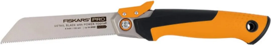 Fiskars PowerTooth Inklapbare Trekzaag 15cm - 19TPI - Oranje/Zwart