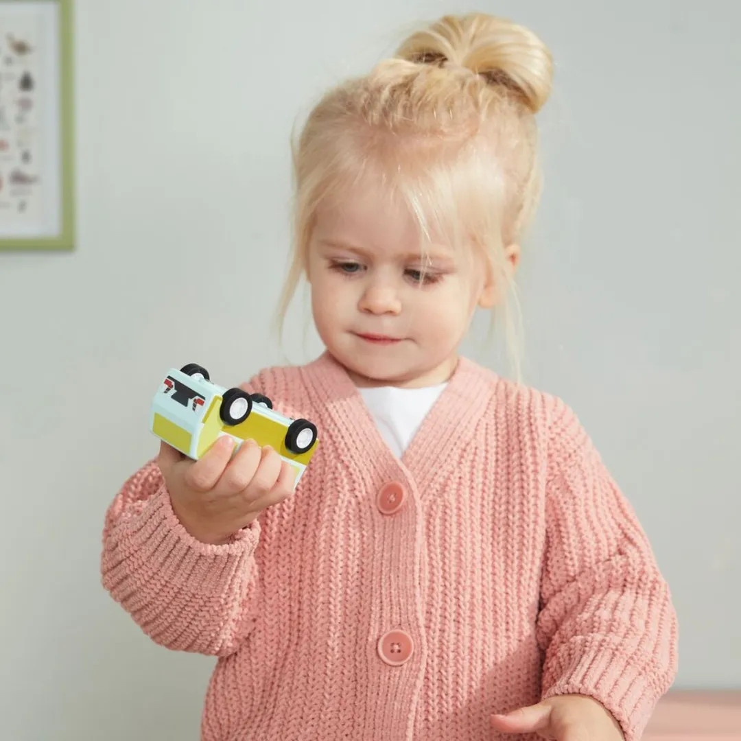 Kids Concept Aiden Pull Back Auto Set - 3 Stuks Roze