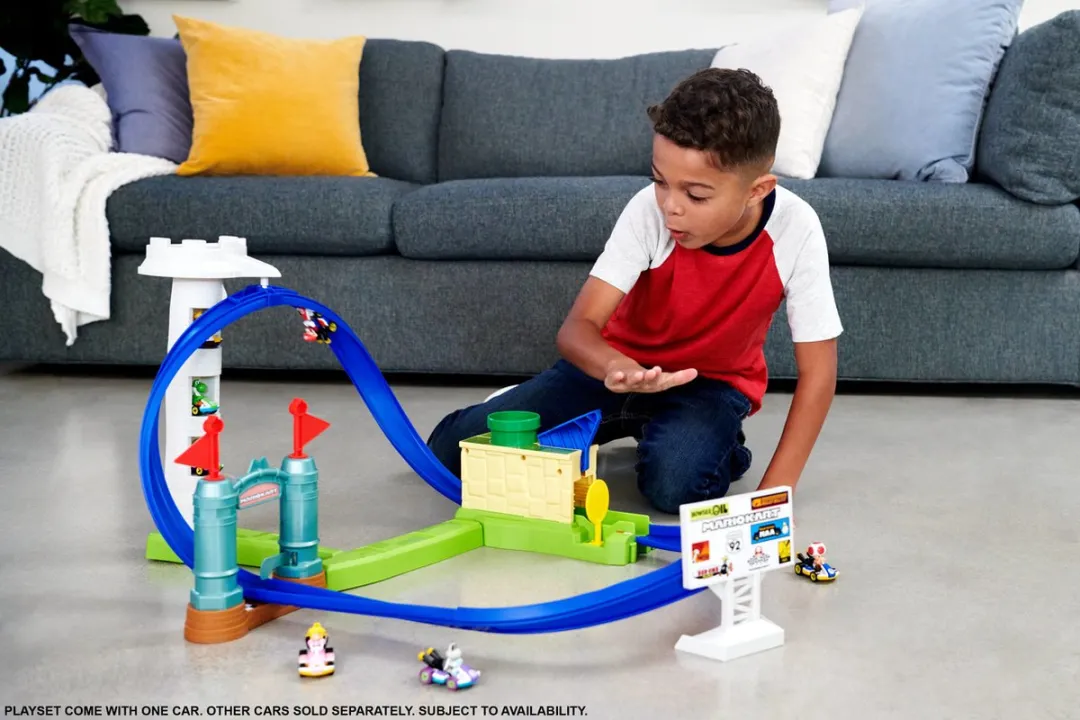 Hot Wheels Mario Kart Slam Stroomkring HGK59 Racebaan - 4x AA