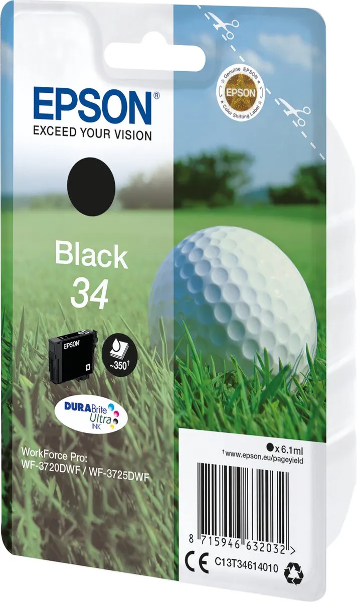 Epson C13T34614020 Zwart Inktcartridge - 350 pagina's