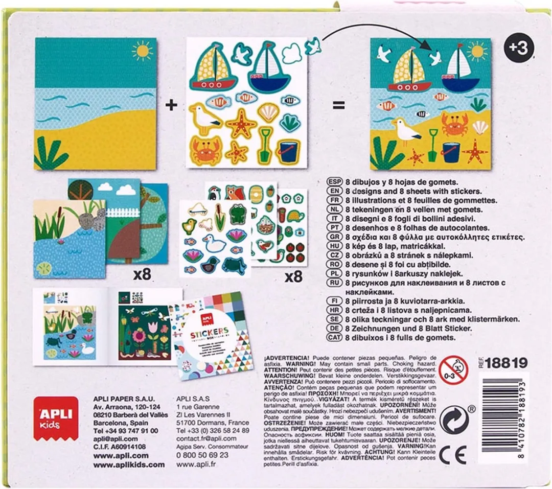 Apli Kids Stickerspel Dieren en hun omgeving - Multicolor