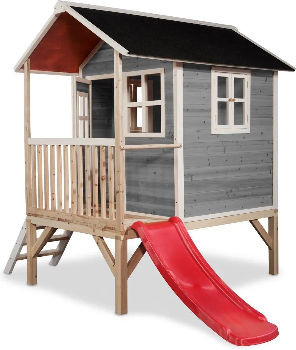 EXIT Toys Loft 300 Houten Speelhuis Grijs - afbeelding 6 van 6