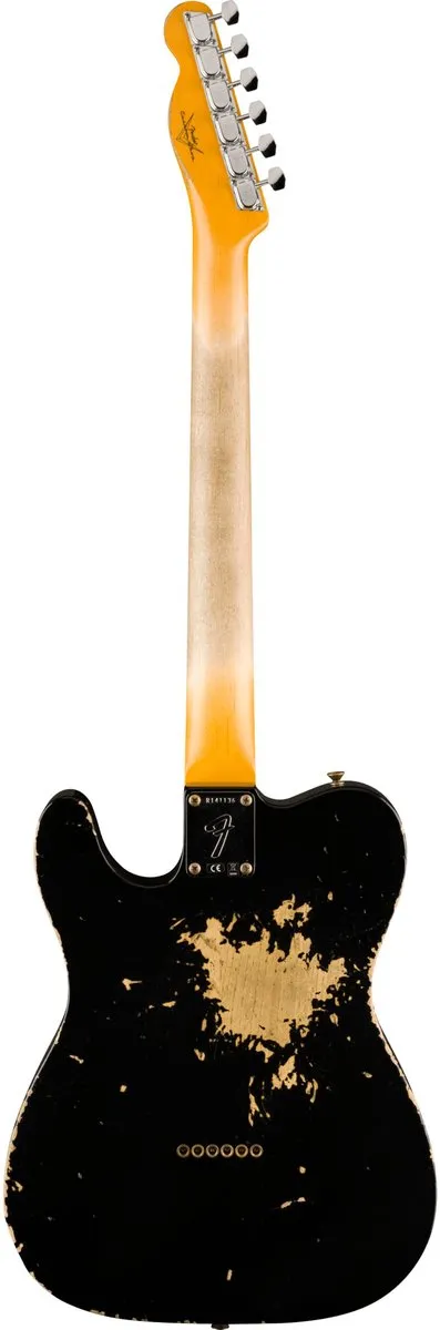 Fender 70s Tele Custom Heavy Relic Black - Custom Elektrische Gitaar