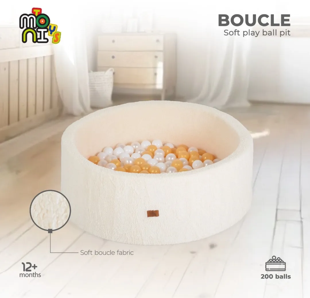 Moni Toys Bouclé Ballenbak Ivoorwit - 200 Ballen