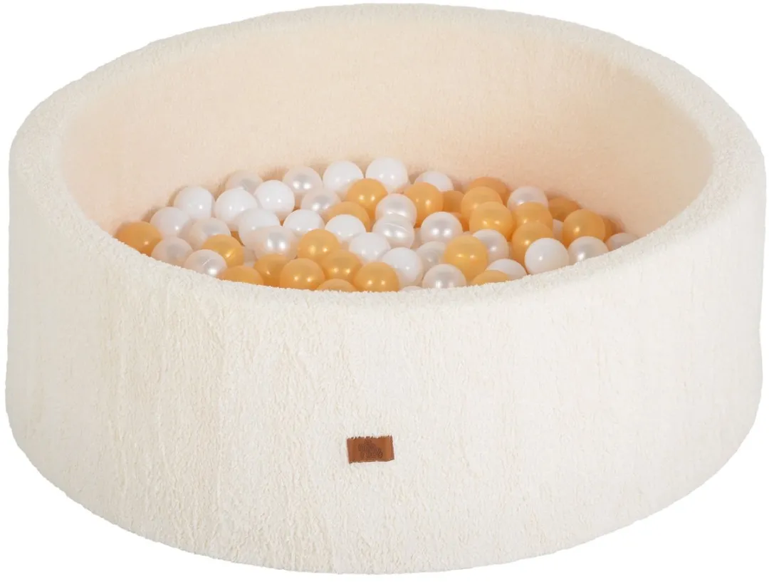 Moni Toys Bouclé Ballenbak Ivoorwit