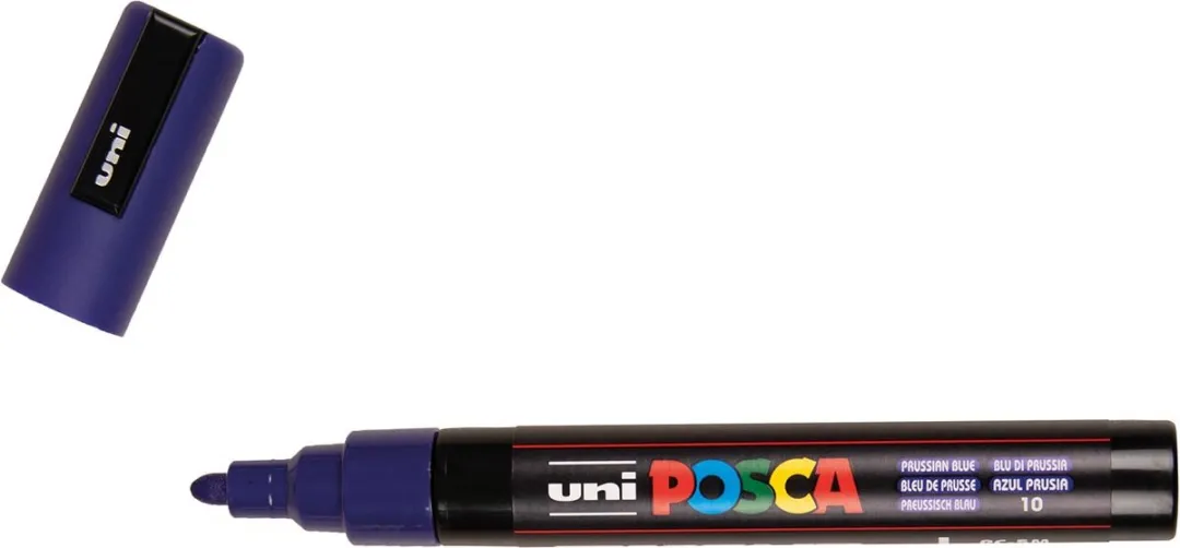 Posca PC-5M Medium Tip Verfstiften - Pruisig Blauw - 6 Stuks