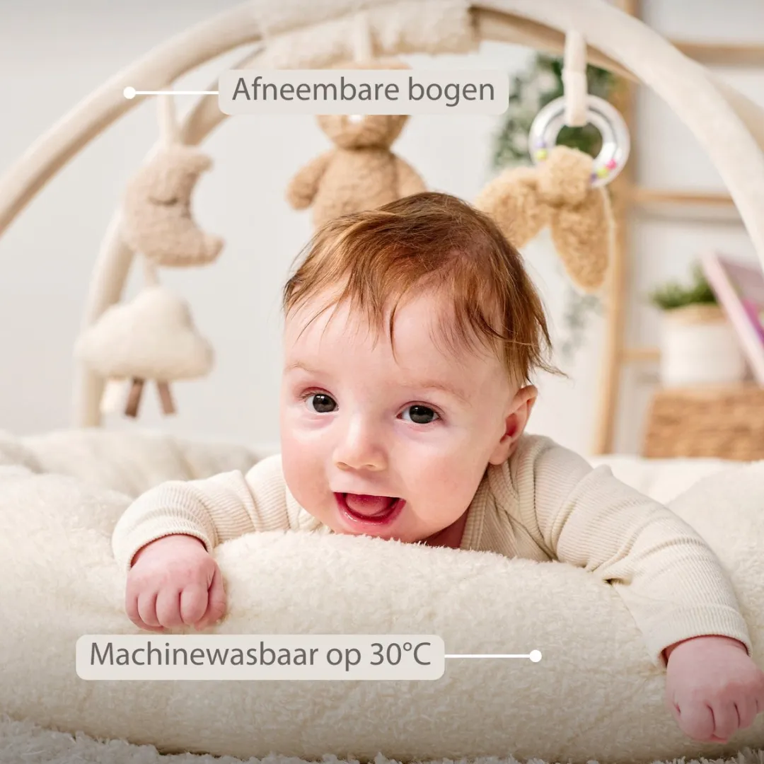 Nattou Teddy Speelmat Baby 90cm - Ecru
