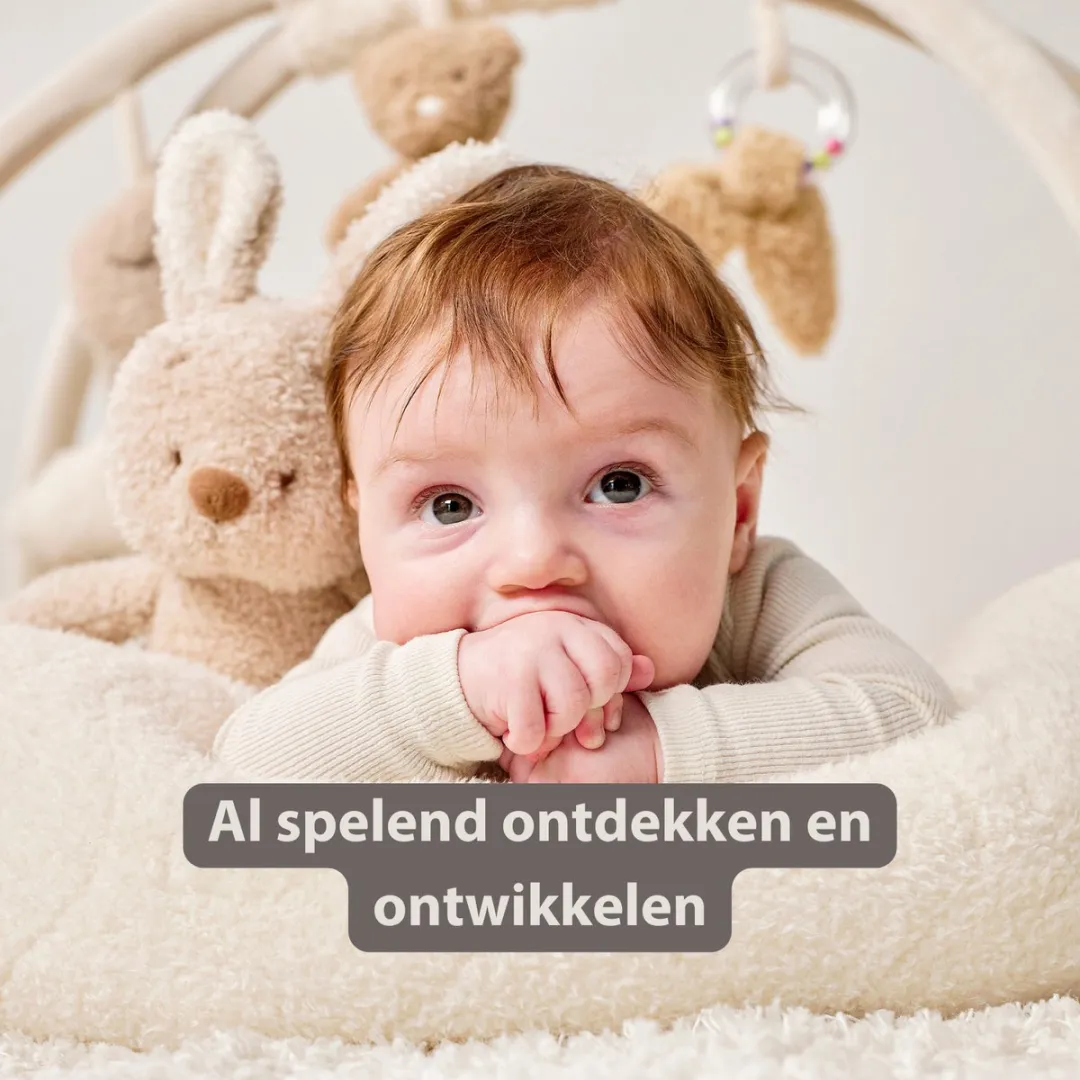 Nattou Teddy Speelmat Baby 90cm - Ecru