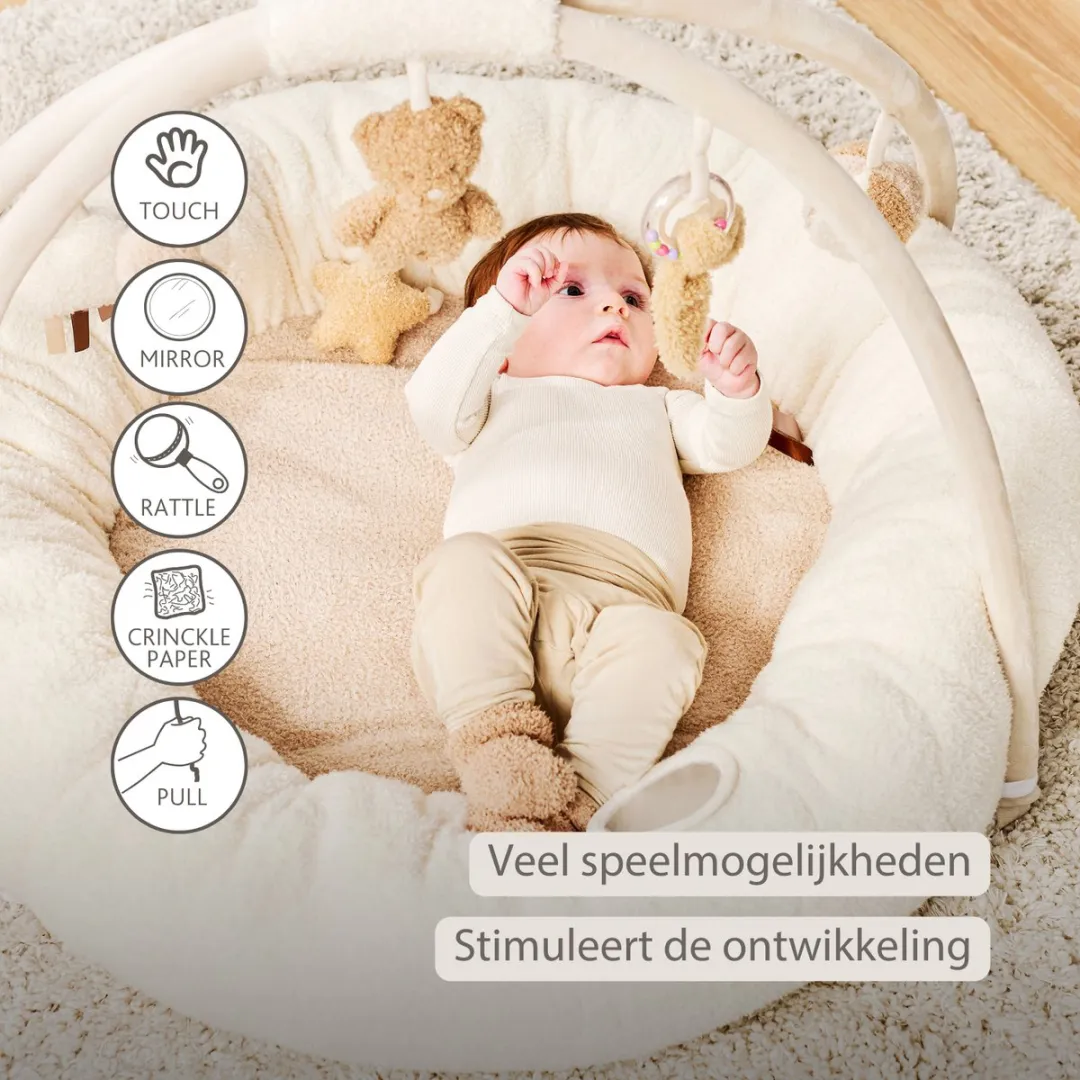 Nattou Teddy Speelmat Baby 90cm - Ecru