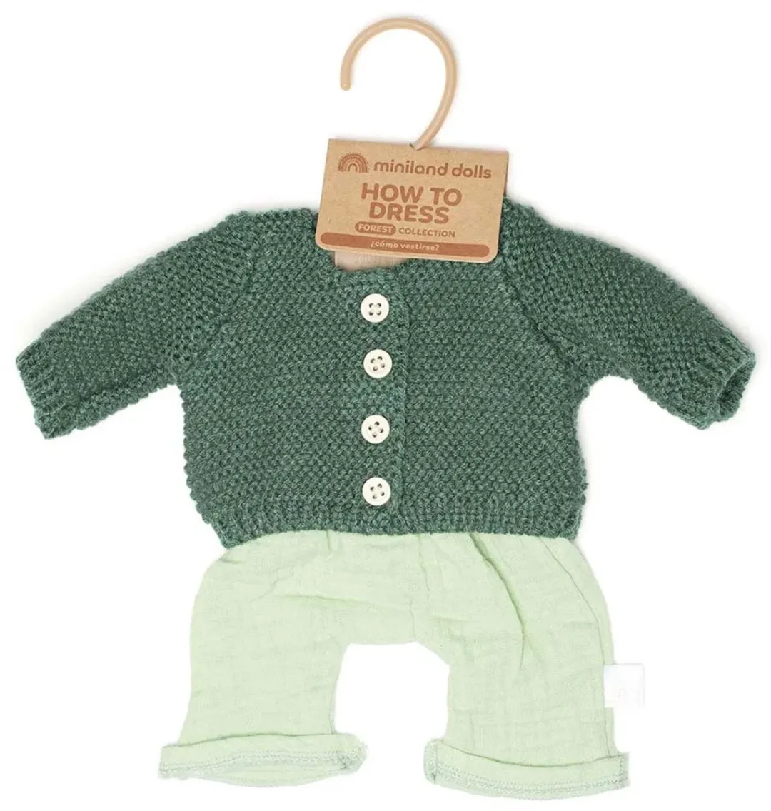 Miniland ML Poppen Kledijset 3-delig 38cm - o.a. groen - MPN 8231565